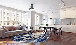 Kerek szőnyeg - Temima (kék)