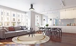 Kerek szőnyeg - Cerasia (bezs/fehér/arany)