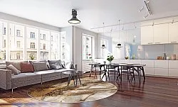 Kerek szőnyeg - Padova (barna/fehér/arany)