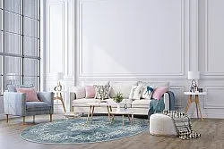 Kerek szőnyeg - Santi (kék/bezs)