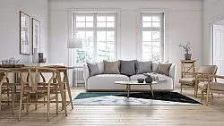 Wilton szőnyeg - Savino (fekete/fehér/zöld)