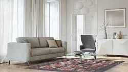 Wilton szőnyeg - Florina (szürke/kék/narancssárga)