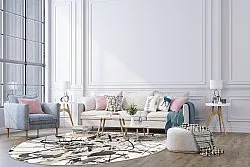 Kerek szőnyeg - Lawrance (szürke/fehér)