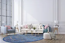 Kerek szőnyeg - Vinadio (kék/arany)