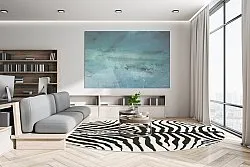 Kerek szőnyeg - Zebra (fekete/fehér)