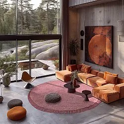 Kerek szőnyeg - Alba Natural Cotton Shaggy (rózsaszín)