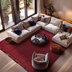 Shaggy szőnyeg - Alba Natural Cotton Shaggy (borvörös)