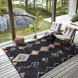 Shaggy szőnyeg - Marden Natural Cotton Shaggy (fekete/multi)