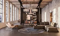 Kerek szőnyeg - Sanza (szürke/többszínű)