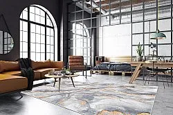 Wilton szőnyeg - Genova (szürke/fehér/arany)