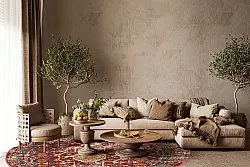 Kerek szőnyeg - Idri (piros/többszínű)