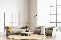 Kerek szizál szőnyeg - Agave (bézs/bézs)