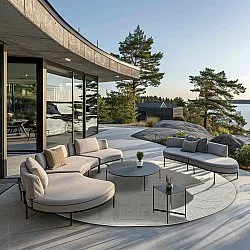 Kerek szőnyeg - Indoor/Outdoor Shirley (krém)