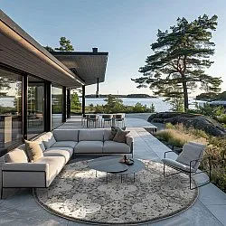 Kerek szőnyeg - Indoor/Outdoor Hampton (szürke)