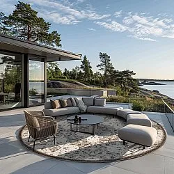 Kerek szőnyeg - Indoor/Outdoor Hampton (szürke)