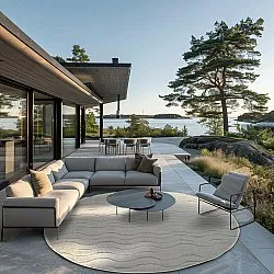 Kerek szőnyeg - Indoor/Outdoor Baltimore (krém)