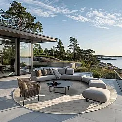 Kerek szőnyeg - Indoor/Outdoor Baltimore (krém)