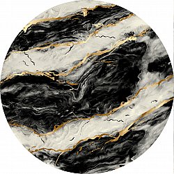 Kerek szőnyeg - Juniper (fekete/fehér/arany)