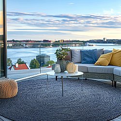 Kerek jutaszőnyeg - Amasia (kék)