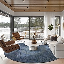 Kerek jutaszőnyeg - Amasia (kék)