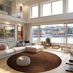 Kerek jutaszőnyeg - Amasia (barna)