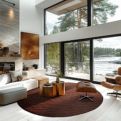 Kerek jutaszőnyeg - Amasia (kávé)