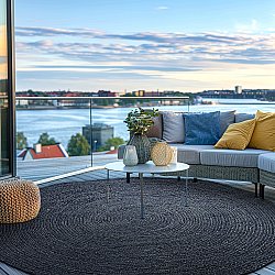 Kerek jutaszőnyeg - Amasia (sötétkék)