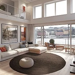 Kerek jutaszőnyeg - Amasia (sötét szürkés)