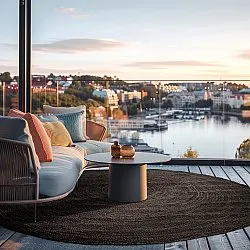 Kerek jutaszőnyeg - Amasia (fekete)