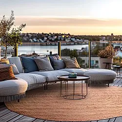 Kerek jutaszőnyeg - Amasia (tan)