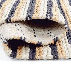 Zsákruha szőnyeg - Howrah Braided Jute (natúr/fehér/fekete)