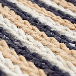 Zsákruha szőnyeg - Howrah Braided Jute (natúr/fehér/fekete)