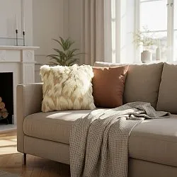 Párnahuzat - Clara (fehér/bézs)