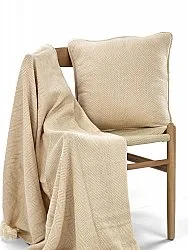 Párnahuzat - Denisa Fishbone (bézs/fehér)