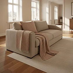 Párnahuzat - Denisa Fishbone (barna/fehér)