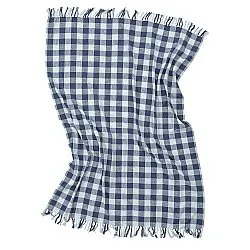 Takarók - Isela check cotton throw (sötétkék/világoskék)