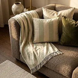 Párnahuzat - Kora stripe cotton cushion cover (krém/világoszöld)