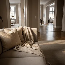 Párnahuzat - Martina Stripe (bézs/fehér)