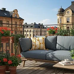 Párnahuzat - Vine (fehér/sárga)