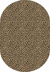 Ovalt teppe - Leopard (brun)