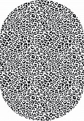 Ovális szőnyeg - Leopard (fekete/fehér)