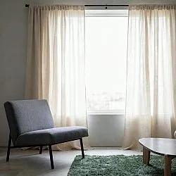 Függöny 2 db-os csomag - Len keverék függöny Lumira (krém)