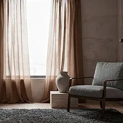 Függöny 2 db-os csomag - Len keverék függöny Lumira (sötétbarna)