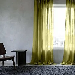 Függöny 2 db-os csomag - Len keverék függöny Lumira (zöld)