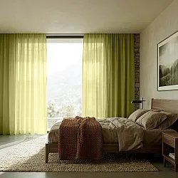 Függöny 2 db-os csomag - Len keverék függöny Lumira (zöld)