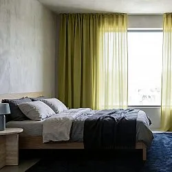 Függöny 2 db-os csomag - Len keverék függöny Lumira (zöld)