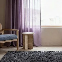 Függöny 2 db-os csomag - Len keverék függöny Lumira (lila)