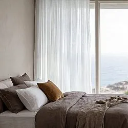 Függöny 2 db-os csomag - Len keverék függöny Lumira (fehér)