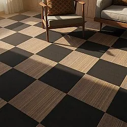 Padlószőnyeg - Almeria Textilcsempék 24 db (szabálytalanul csíkos barna)