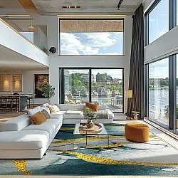 Wilton szőnyeg - Alvaro (kék/fehér/arany)